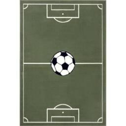 THE RUGS Short Pile Children Rug Runner Estadio Polypropylene Football Play Rug in Green - Size: 120 cm x 170 cm - thumbnail 1