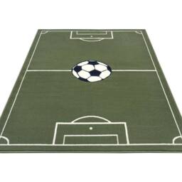 THE RUGS Short Pile Children Rug Runner Estadio Polypropylene Football Play Rug in Green - Size: 120 cm x 170 cm - thumbnail 5