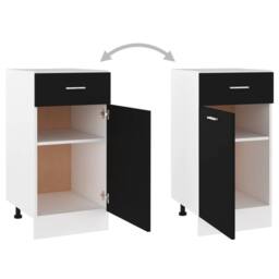 Berkfield Home Durable Drawer Bottom Cabinet Black 40x46x81.5 cm Engineered Wood - thumbnail 6