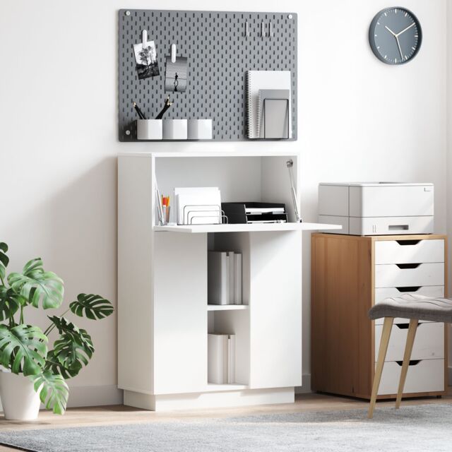 Berkfield Home White Writing Desk White Engineered Wood Medium - image 1