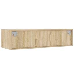 Berkfield Home TV Cabinet with LED Lights Sonoma Oak 100X35.5x25 cm in Brown - thumbnail 9