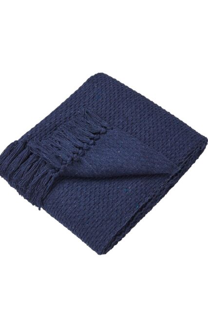 Drift Home 'Hayden' Textured Woven Throw in Navy - Size: 200 cm x 200 cm - image 1
