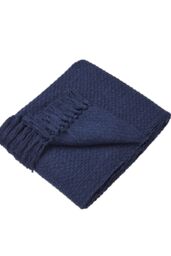Drift Home 'Hayden' Textured Woven Throw in Navy - Size: 200 cm x 200 cm - thumbnail 1