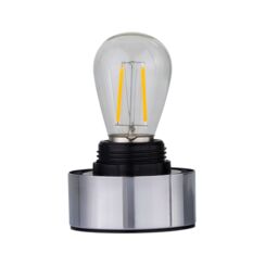 First Choice Lighting Set of 2 Porter - Battery Operated Chrome Lamps Clear Textured Glass in Silver - thumbnail 3