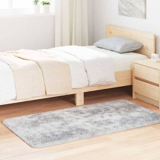 Berkfield Home Shaggy Rug High Pile NAVARRA Light Grey 80x150 cm Polyester - Size: Medium - image 1