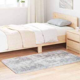 Berkfield Home Shaggy Rug High Pile NAVARRA Light Grey 80x150 cm Polyester - Size: Medium - thumbnail 1
