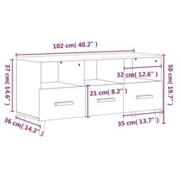 Berkfield Home TV Cabinet Concrete Grey 102x36x50 cm Engineered Wood - Size: 102 x 36 x 50 cm - thumbnail 9