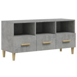Berkfield Home TV Cabinet Concrete Grey 102x36x50 cm Engineered Wood - Size: 102 x 36 x 50 cm - thumbnail 3