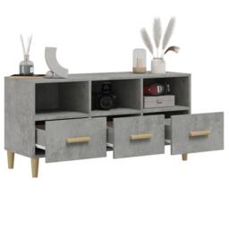 Berkfield Home TV Cabinet Concrete Grey 102x36x50 cm Engineered Wood - Size: 102 x 36 x 50 cm - thumbnail 5