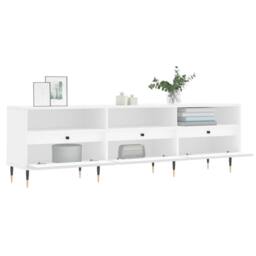 Berkfield Home TV Cabinet White 150x30x44.5 cm Engineered Wood - thumbnail 4