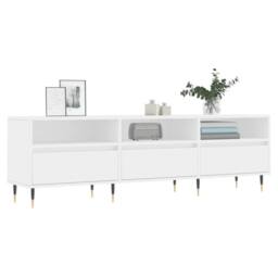 Berkfield Home TV Cabinet White 150x30x44.5 cm Engineered Wood - thumbnail 3