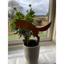 Poppyforge Jumping Fox Pot Stake (Pack of 3) - Bare Metal/Ready to Rust - H25 cm in Brown - thumbnail 2