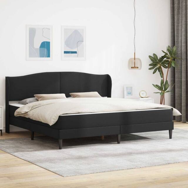 Berkfield Home Bed Frame with Headboard Black 180 x 200 cm Faux Leather - image 1