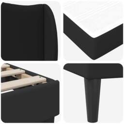 Berkfield Home Bed Frame with Headboard Black 180 x 200 cm Faux Leather - thumbnail 9