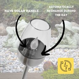 Marco Paul 4pc Flame Effect LED Solar Torch Light in Silver - thumbnail 4
