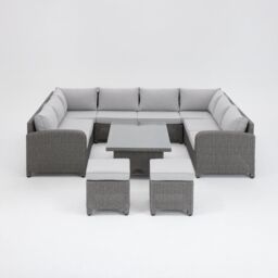 Hadley U Shape 7 Seater Garden Sofa Set with Rising Table - thumbnail 4
