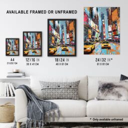 "Artery8 Taxi on Broadway New York City Painting Wall Art Print - Size: W24"" x H32""" - thumbnail 3