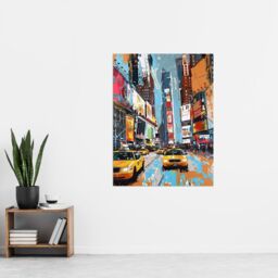 "Artery8 Taxi on Broadway New York City Painting Wall Art Print - Size: W24"" x H32""" - thumbnail 4