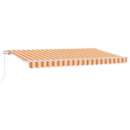 Berkfield Home Retractable Awning Multicolour & Yellow & Orange & White - thumbnail 2