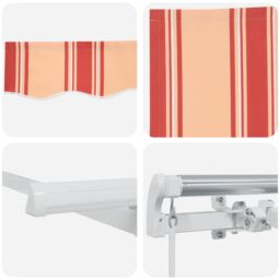 Berkfield Home Retractable Awning Multicolour & Yellow & Orange & White - thumbnail 8