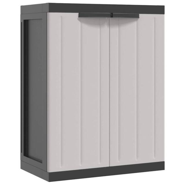 Berkfield Home Outdoor Storage Cabinet Grey & Black 65x37x85 cm PP - Size: 65 x 37 x 85 cm - image 1