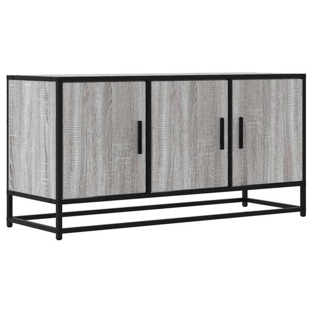 Berkfield Home TV Cabinet Grey Sonoma 100x35x50 cm Engineered Wood & Metal - Size: 100 x 35 x 50 cm - image 1