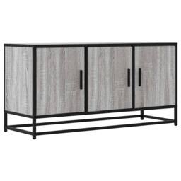 Berkfield Home TV Cabinet Grey Sonoma 100x35x50 cm Engineered Wood & Metal - Size: 100 x 35 x 50 cm - thumbnail 1