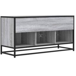 Berkfield Home TV Cabinet Grey Sonoma 100x35x50 cm Engineered Wood & Metal - Size: 100 x 35 x 50 cm - thumbnail 6
