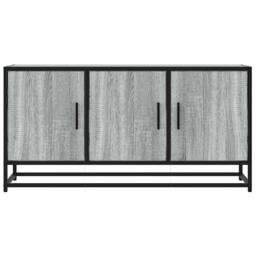 Berkfield Home TV Cabinet Grey Sonoma 100x35x50 cm Engineered Wood & Metal - Size: 100 x 35 x 50 cm - thumbnail 4