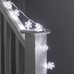 Globrite Snowflake Fairy Lights Christmas Decorations with 2 Modes 80 LED in White - thumbnail 6