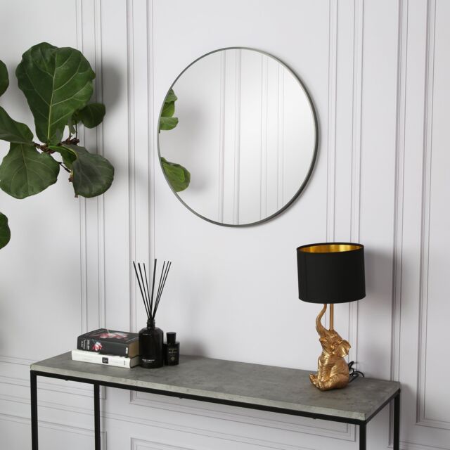 Home Garden Direct Pandora - Round Wall Mirror - 80x80 cm in Black - image 1