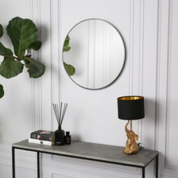 Home Garden Direct Pandora - Round Wall Mirror - 80x80 cm in Black - thumbnail 1