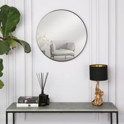 Home Garden Direct Pandora - Round Wall Mirror - 80x80 cm in Black - thumbnail 2