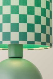 ValueLights Mileys Green Checkerboard Drum Lamp Shade Moss Green Table Lamp - thumbnail 4