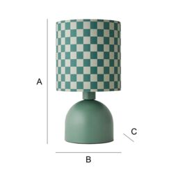 ValueLights Mileys Green Checkerboard Drum Lamp Shade Moss Green Table Lamp - thumbnail 9