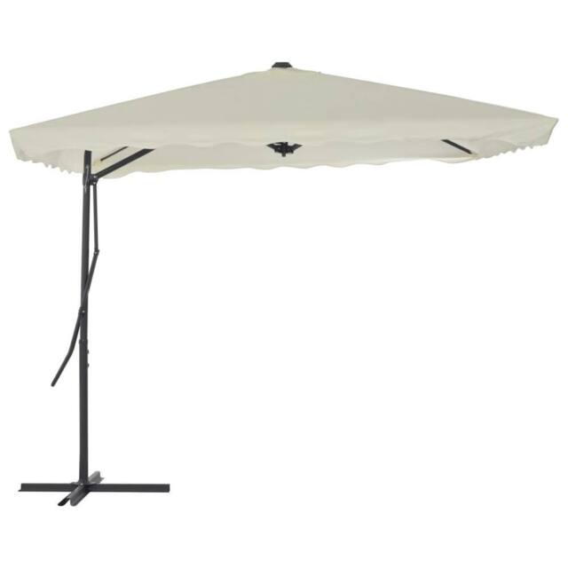 Berkfield Home Outdoor Parasol with Steel Pole 250x250 cm Sand in Beige - image 1