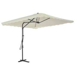 Berkfield Home Outdoor Parasol with Steel Pole 250x250 cm Sand in Beige - thumbnail 2