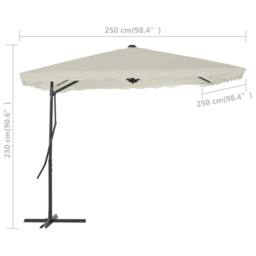 Berkfield Home Outdoor Parasol with Steel Pole 250x250 cm Sand in Beige - thumbnail 6