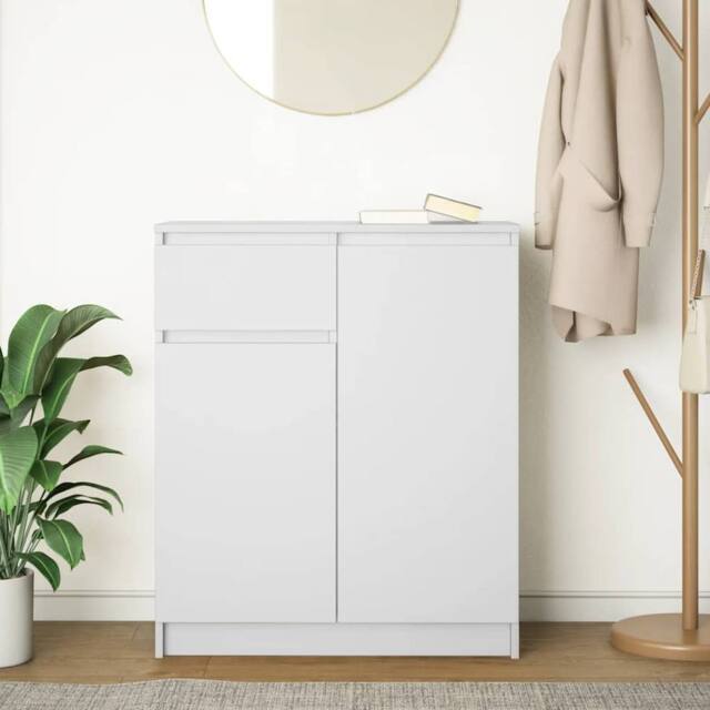 Berkfield Home Sideboard with Drawer White 71x35x84 cm Engineered Wood - Size: 71 x 35 x 84 cm - image 1