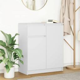 Berkfield Home Sideboard with Drawer White 71x35x84 cm Engineered Wood - Size: 71 x 35 x 84 cm - thumbnail 2