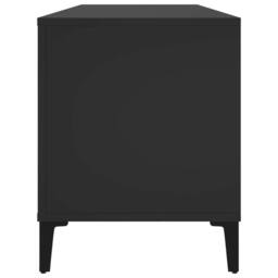 Berkfield Home Record Cabinet Black 100x38x48 cm Engineered Wood - Size: 100 x 38 x 48 cm - thumbnail 6