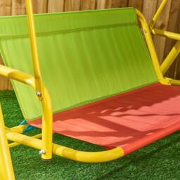 OHS Kids 2 Seater Swing Bench Canopy Garden Outdoor Patio Play Set - thumbnail 2