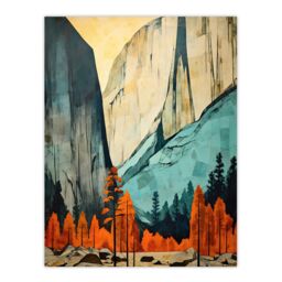 Artery8 Banff National Park Oil Painting Canadian Rockies Mountain Range In Autumn Large Wall Unframed Art Poster Print Thick Paper 18X24 Inch - thumbnail 1