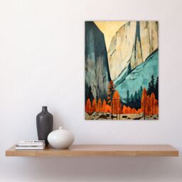 Artery8 Banff National Park Oil Painting Canadian Rockies Mountain Range In Autumn Large Wall Unframed Art Poster Print Thick Paper 18X24 Inch - thumbnail 4