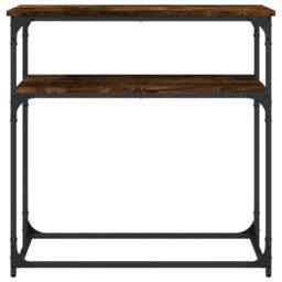 Berkfield Home Decorative Console Table Smoked Oak 75x35.5x75 cm Engineered Wood in Brown - thumbnail 4