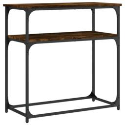 Berkfield Home Decorative Console Table Smoked Oak 75x35.5x75 cm Engineered Wood in Brown - thumbnail 3