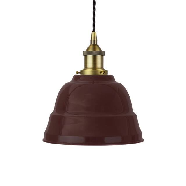 SE Home Burgundy Red Lincoln Pendant Light - Matt Antique Brass - image 1