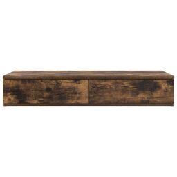 Berkfield Home Bedside Tables Smoked oak Engineered wood 100 x 36.5 x 16.5 cm in Brown - thumbnail 6