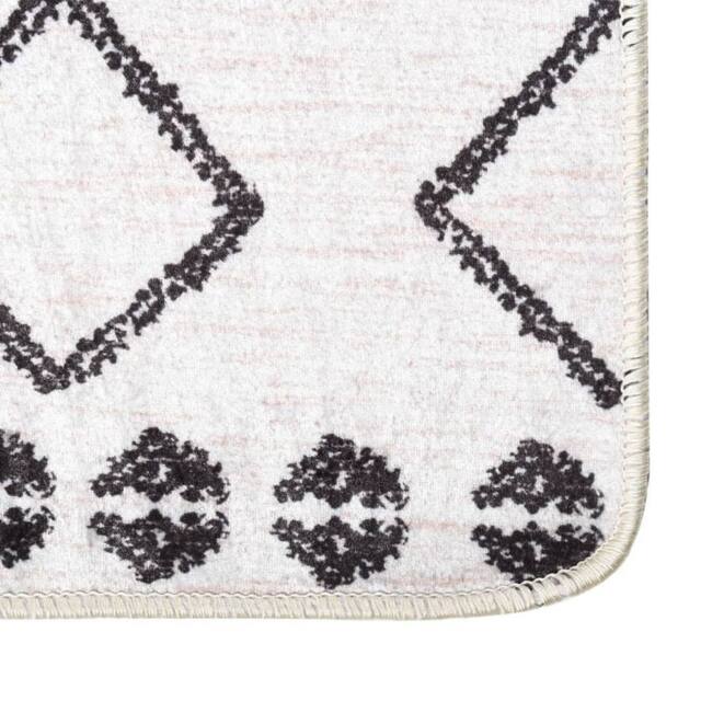 Berkfield Home Rug Washable 160x230 cm Black & White Anti Slip - Size: 100 cm diameter - image 1