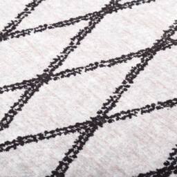 Berkfield Home Rug Washable 160x230 cm Black & White Anti Slip - Size: 100 cm diameter - thumbnail 4